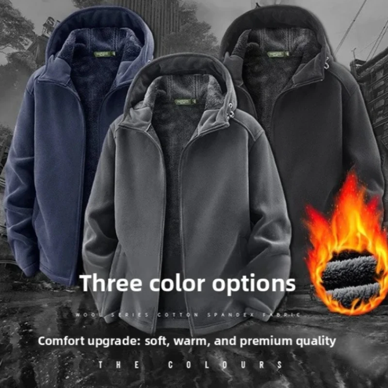 Autumn Winter Outdoor Polar Fleece Jackets Men's Versatile Casual Thick Warm Fleece Lined Hooded Coat New Tactial Jacket for Men
Autumn Winter Outdoor Polar Fleece Jackets Men's Versatile Casual Thick Warm Fleece Lined Hooded Coat New Tactial Jacket for Men