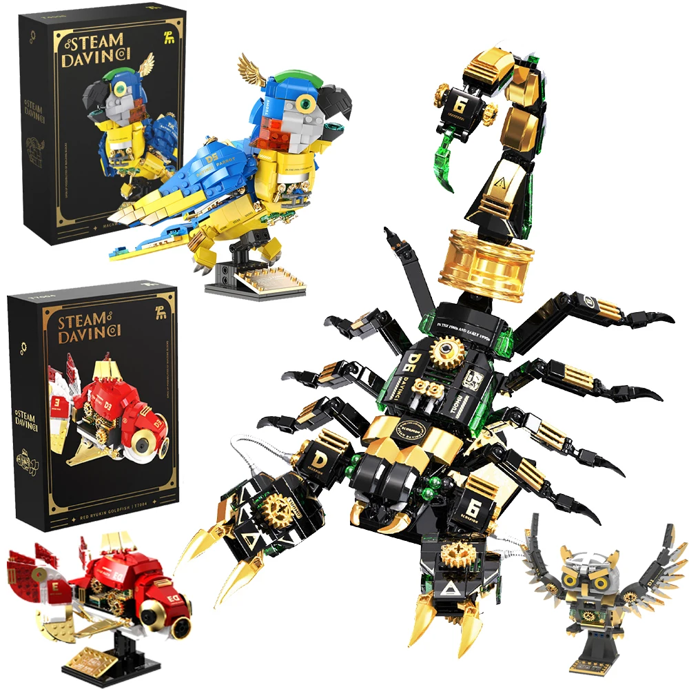 Mechanical Parrot Goldfish scorpion Building Blocks DIY friend owl Technology Kit Animal Toys Creative Gifts for Home Office Art
Mechanical Parrot Goldfish scorpion Building Blocks DIY friend owl Technology Kit Animal Toys Creative Gifts for Home Office Art