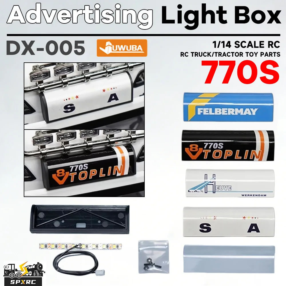 770S Advertising Light Box Small LED Lamp DX-005 1 Set For 1/14 Tamiyaa RC Dump Truck Tractor Scaniaa JUWUBA DIY Toy Model Parts
770S Advertising Light Box Small LED Lamp DX-005 1 Set For 1/14 Tamiyaa RC Dump Truck Tractor Scaniaa JUWUBA DIY Toy Model Parts