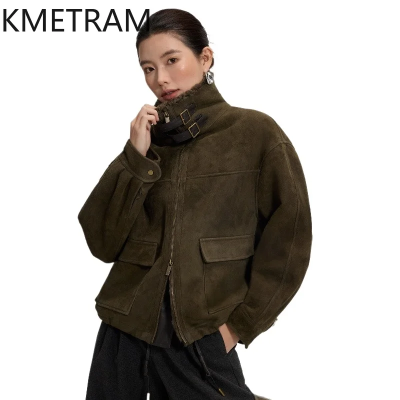 KMETRAM Natural Merino Sheepskin with Wool Attached Coats Winter Fashion Jacket Short Real Fur Coat Woman Clothing 60cm 2026 퍼자켓
KMETRAM Natural Merino Sheepskin with Wool Attached Coats Winter Fashion Jacket Short Real Fur Coat Woman Clothing 60cm 2026 퍼자켓