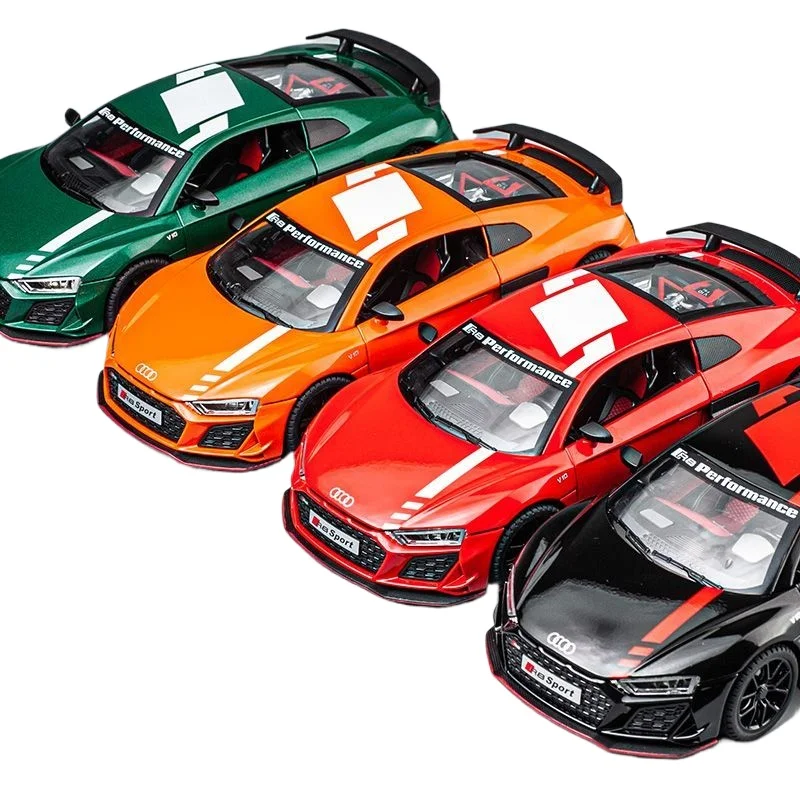 1:24 Audi R8 V10 Модель супермобиля из сплава, литая под давлением металлическая игрушка, звук и свет, детские игрушки, модная модель спортивного автомобиля, украшения, подарки
1:24 Audi R8 V10 Модель супермобиля из сплава, литая под давлением металлическая игрушка, звук и свет, детские игрушки, модная модель спортивного автомобиля, украшения, подарки