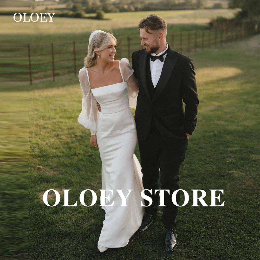 OLOEY Simple Mermaid Wedding Dresses Puff Long Sleeves Square Neck Floor Length Silk Country Bridal Gowns Robe de mariage
OLOEY Simple Mermaid Wedding Dresses Puff Long Sleeves Square Neck Floor Length Silk Country Bridal Gowns Robe de mariage