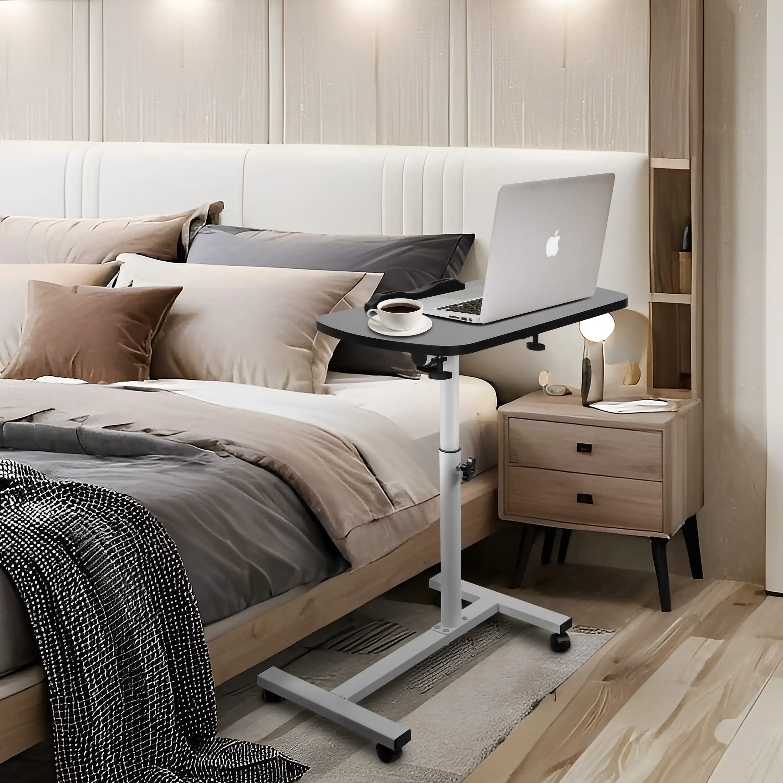 Overbed Table 23.6-37.4" Height Adjustable Laptop Desk,Rotatable Tilting Desktop Rolling Mobile Desk with Lockable Wheels
Overbed Table 23.6-37.4" Height Adjustable Laptop Desk,Rotatable Tilting Desktop Rolling Mobile Desk with Lockable Wheels