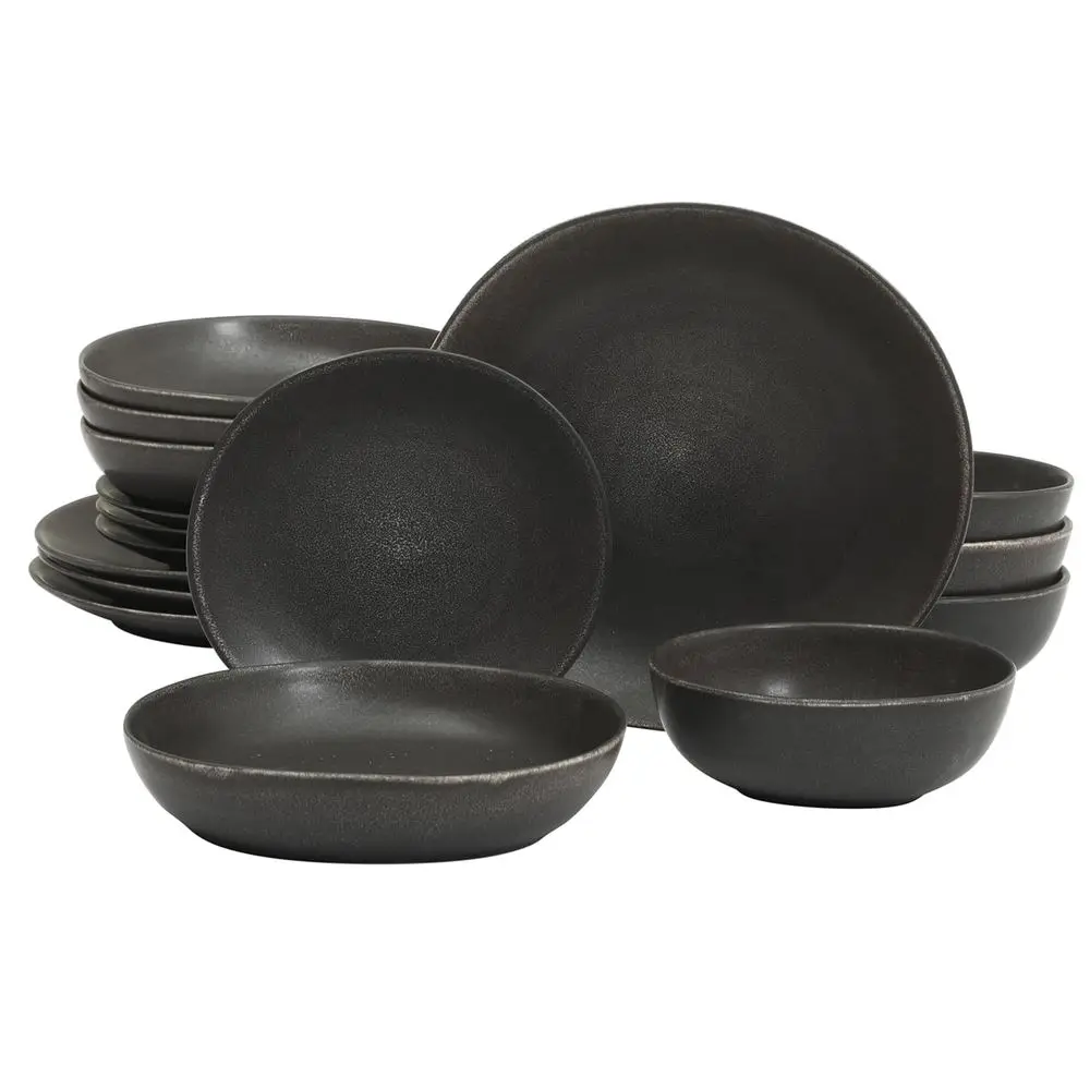Zion Mist 16 Piece Stoneware Reactive Glaze (Service or 4) Ceic Plates and Bowls ern Organic Dinnerware Set - Black
Zion Mist 16 Piece Stoneware Reactive Glaze (Service or 4) Ceic Plates and Bowls ern Organic Dinnerware Set - Black