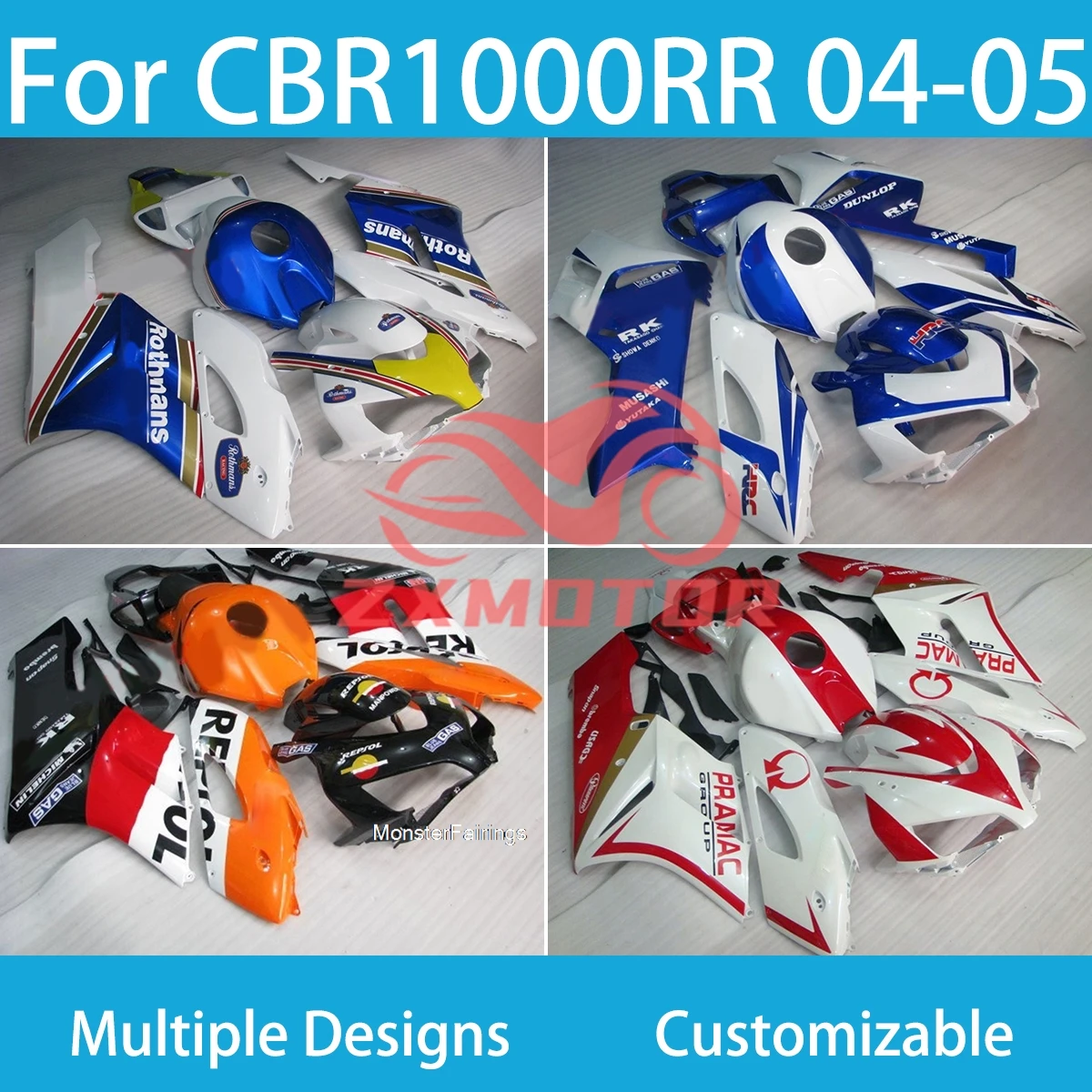 Идеальный комплект обтекателей для Honda CBR 1000RR 04 05, пластиковые детали мотоцикла, литые под давлением обтекатели CBR1000RR 2004 2005
Идеальный комплект обтекателей для Honda CBR 1000RR 04 05, пластиковые детали мотоцикла, литые под давлением обтекатели CBR1000RR 2004 2005