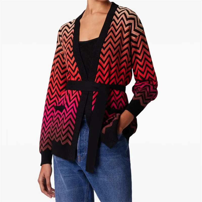 Cardigan woman New elastic knitted long sleeved top for summer 2025 Belt slim fit striped thin coat women's sweater y2k knitwear
Cardigan woman New elastic knitted long sleeved top for summer 2025 Belt slim fit striped thin coat women's sweater y2k knitwear