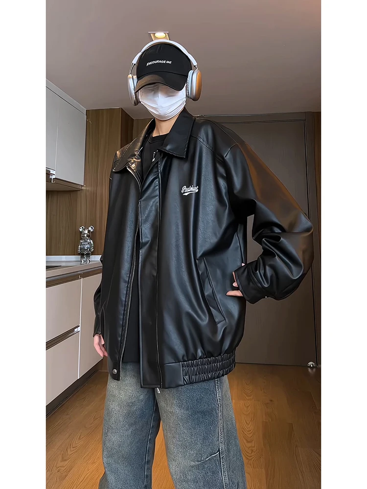 Bla American Sle Leather Jaet Men's Trendy High-End Feel Autumn Turn-down Collar Baseball Jaet Motorcycle Riding Suit
Bla American Sle Leather Jaet Men's Trendy High-End Feel Autumn Turn-down Collar Baseball Jaet Motorcycle Riding Suit