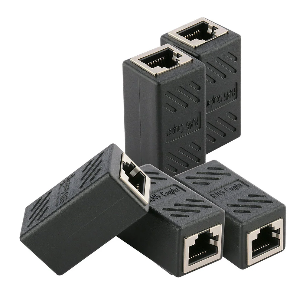 5pcs Ethernet Cable In-line Shielded Coupler Female to Female Type (Black) Cat5e Inline Coupler
5pcs Ethernet Cable In-line Shielded Coupler Female to Female Type (Black) Cat5e Inline Coupler