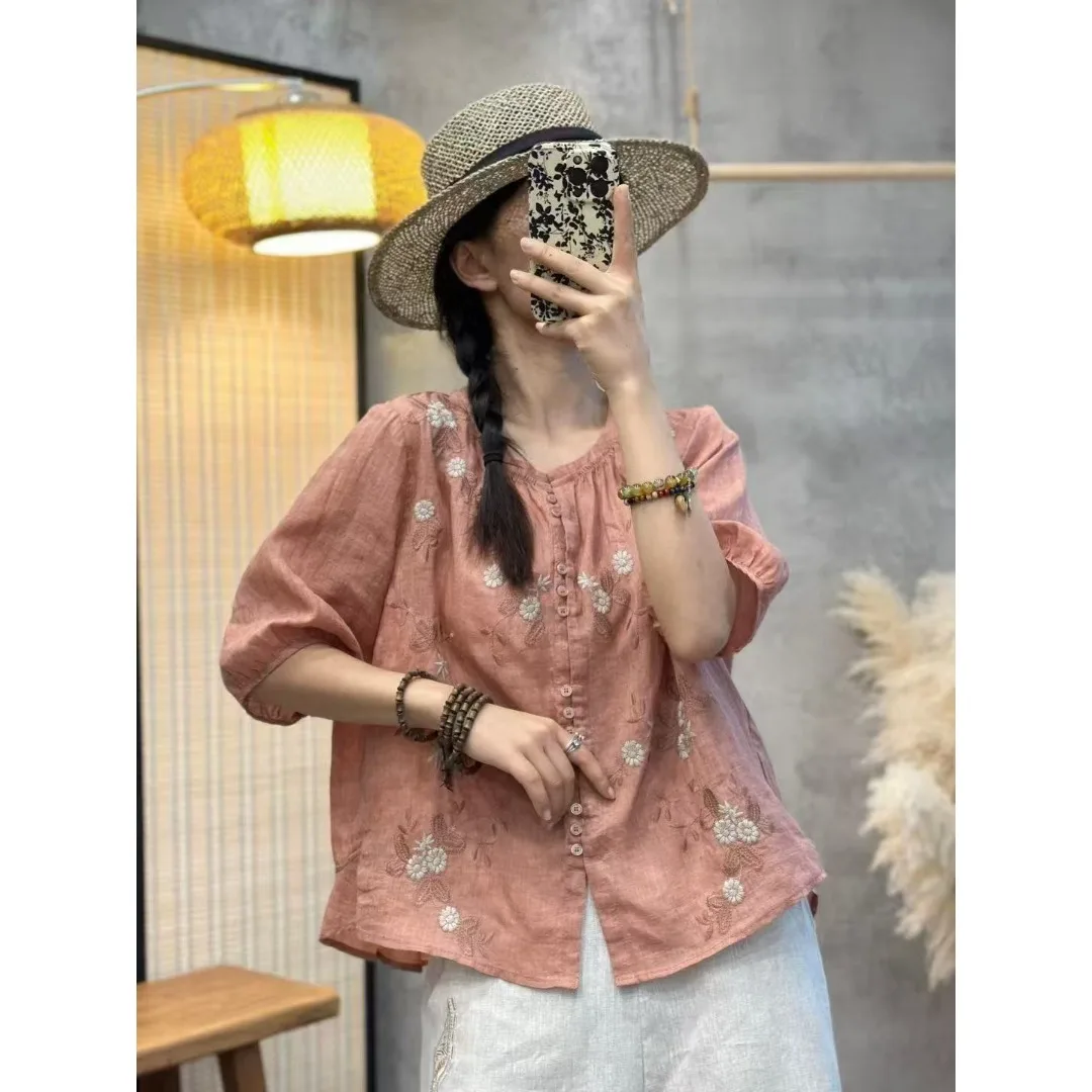 Slimming Embroidered Shirt Women's plus Size Spring Summer New Style Floral Lace Hem Thin Shirt Coat Commute Style Regular Fit
Slimming Embroidered Shirt Women's plus Size Spring Summer New Style Floral Lace Hem Thin Shirt Coat Commute Style Regular Fit