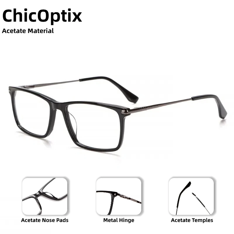 Retro Fashion Men's Rectangular Optical Glasses Classic Women's High Quality Acetate Frames with Clear Lenses Metal Hinges
Retro Fashion Men's Rectangular Optical Glasses Classic Women's High Quality Acetate Frames with Clear Lenses Metal Hinges
