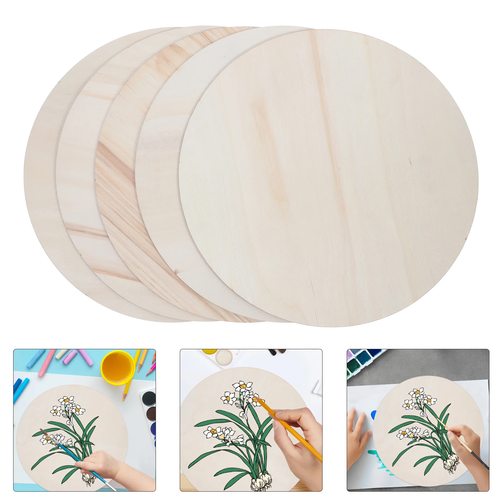 5pcs Round Circles For Crafts Unfinished Wooden Discs Kids' Painting Home Decor Board Hanger Door Hanger Craft Wood Rounds Base
5pcs Round Circles For Crafts Unfinished Wooden Discs Kids' Painting Home Decor Board Hanger Door Hanger Craft Wood Rounds Base