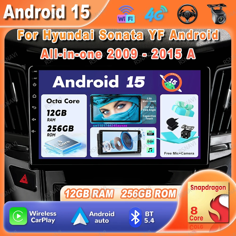 Car Radio Android 15 For Hyundai Sonata YF Android All-in-one 2009 - 2015 5G WIFI QLED Qualcomm Wireless 360 Camera 8 Core BT
Car Radio Android 15 For Hyundai Sonata YF Android All-in-one 2009 - 2015 5G WIFI QLED Qualcomm Wireless 360 Camera 8 Core BT