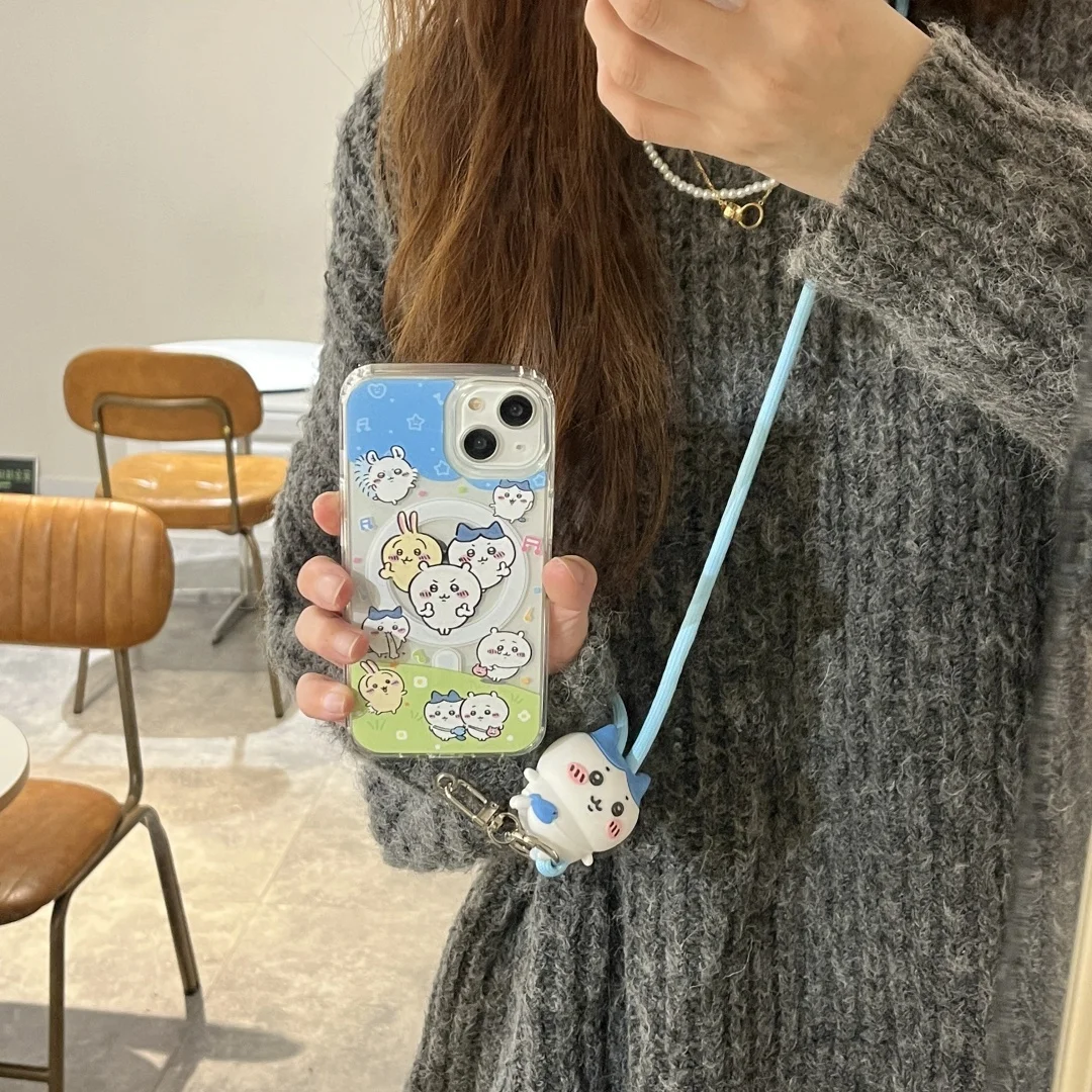 Cool Cute Cartoon C-Chiikawa Magsafe Magnetic Phone Case for iPhone 16 15 14 13 12 11 Pro Max 3D doll Necklace lanyard Cover 
Cool Cute Cartoon C-Chiikawa Magsafe Magnetic Phone Case for iPhone 16 15 14 13 12 11 Pro Max 3D doll Necklace lanyard Cover