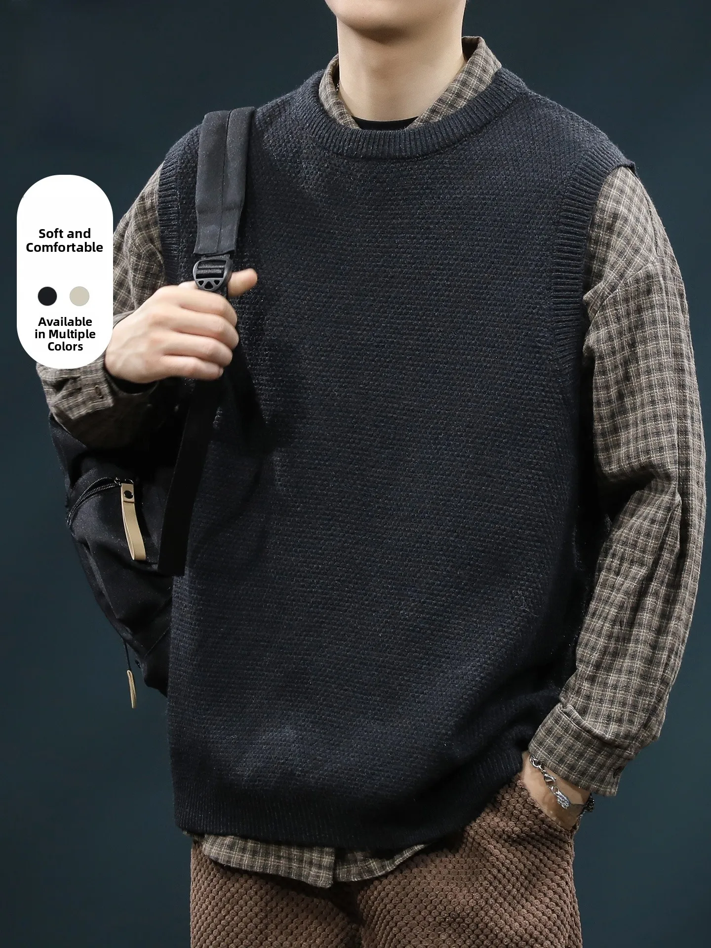 Loose Casual Men's Sweater Vest round Ne Svel Top Rn Autumn Winter New Sle Comfortable Soft Polyester Fiber
Loose Casual Men's Sweater Vest round Ne Svel Top Rn Autumn Winter New Sle Comfortable Soft Polyester Fiber