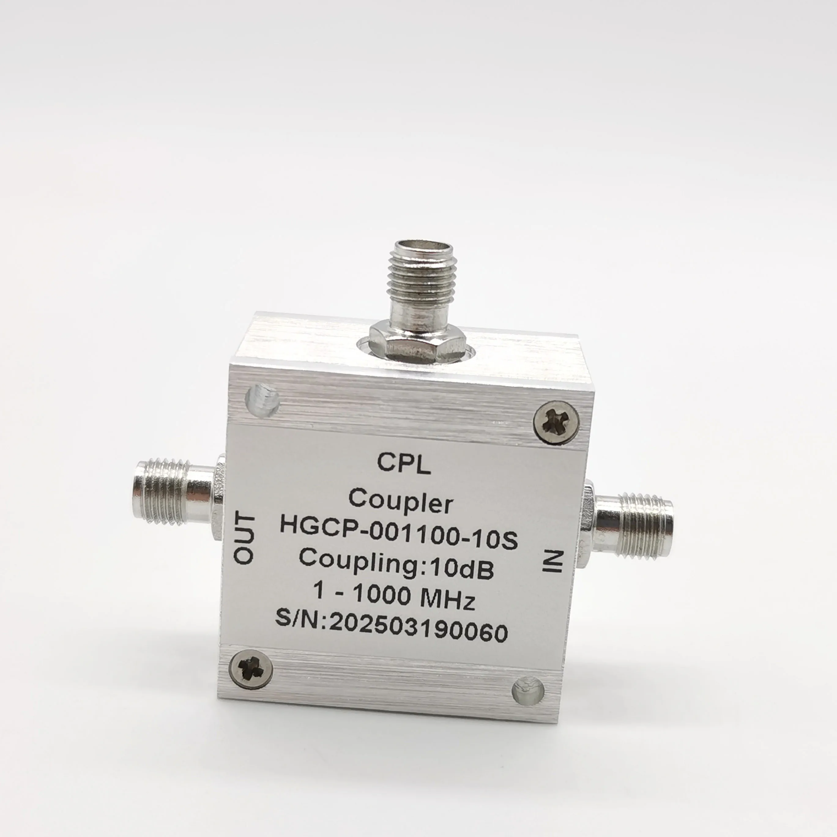 HGCP-001100-10S 1-1000MHz RF Microwave Coaxial Directional Coupler
HGCP-001100-10S 1-1000MHz RF Microwave Coaxial Directional Coupler