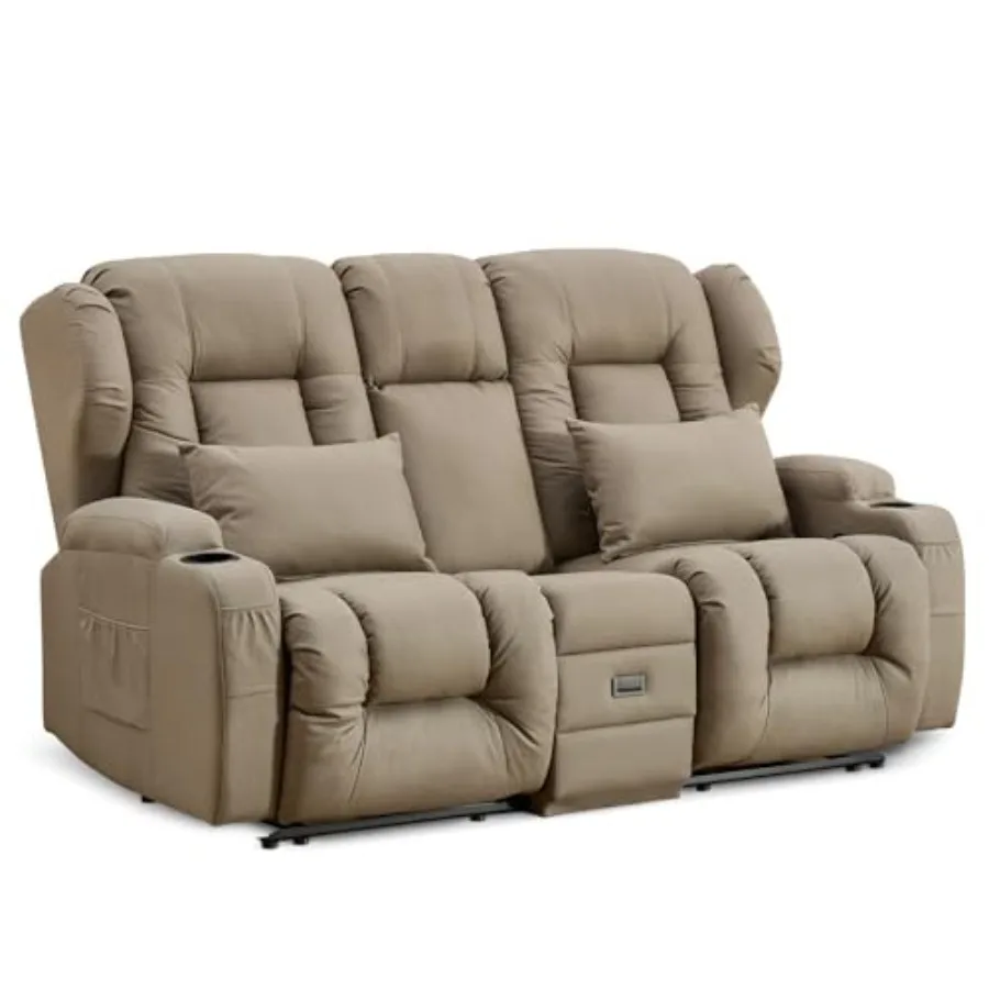 67" RV Double Recliner Sofa FILP Back, Storage Drawer, Side Pockets, Lychee Pattern Tech Fabric Manual Reclining Chair Home The
67" RV Double Recliner Sofa FILP Back, Storage Drawer, Side Pockets, Lychee Pattern Tech Fabric Manual Reclining Chair Home The