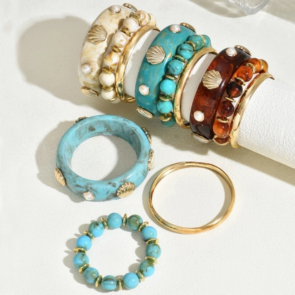 3Pcs Set Elegant Resin Wide Bangles Bracelet Sets Vintage Fashion Beads Strand Bracelet For Women Men Gift Jewelry
3Pcs Set Elegant Resin Wide Bangles Bracelet Sets Vintage Fashion Beads Strand Bracelet For Women Men Gift Jewelry