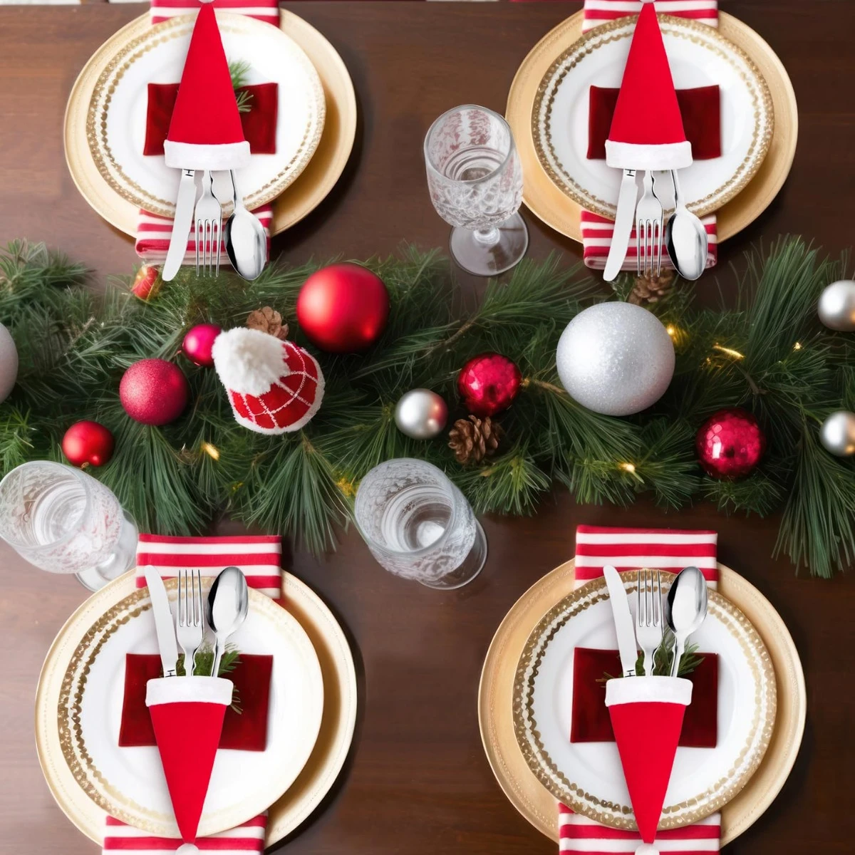 10PCS Christmas Santa Hats Silverware Holders - Xmas Party Dinner Table Dinnerware Decorations Supplies Candy Red Wine Bottle
10PCS Christmas Santa Hats Silverware Holders - Xmas Party Dinner Table Dinnerware Decorations Supplies Candy Red Wine Bottle
