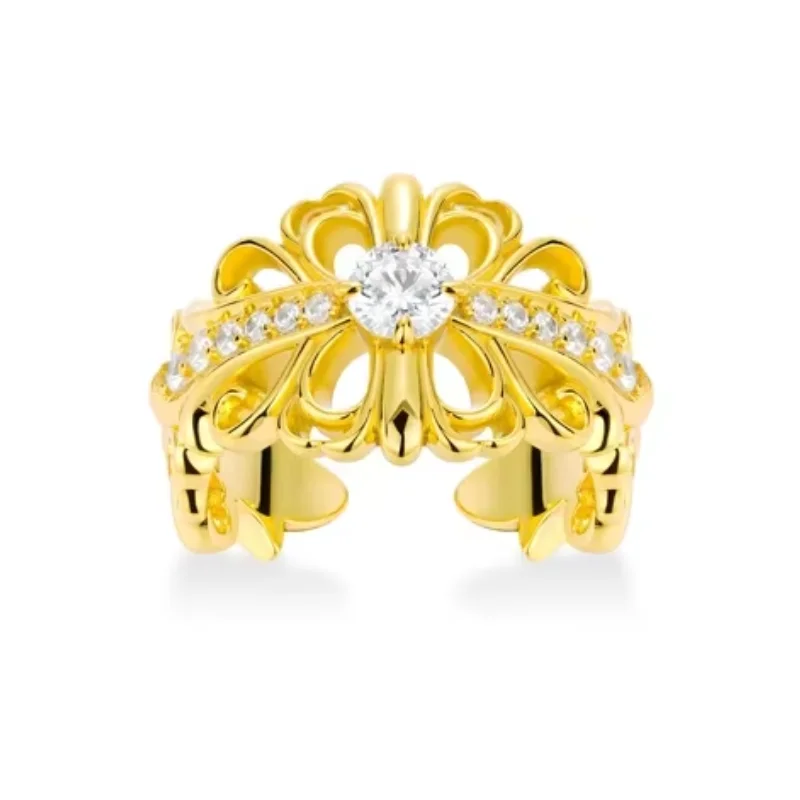 BELLUX 925 Silver Synthetic Zircon Gold Plated Round White Diamond Hollow Iris Design Ring Women's Anniversary Gift
BELLUX 925 Silver Synthetic Zircon Gold Plated Round White Diamond Hollow Iris Design Ring Women's Anniversary Gift