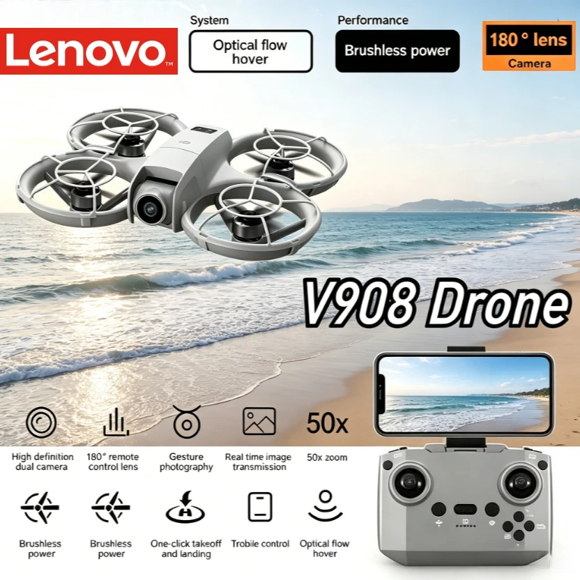 Lenovo V908 Brushless RC FPV Drone With Screen Remote 5G WiFi Optical Flow 8K HD 4K Aerial Photography Quadcopter
Lenovo V908 Brushless RC FPV Drone With Screen Remote 5G WiFi Optical Flow 8K HD 4K Aerial Photography Quadcopter