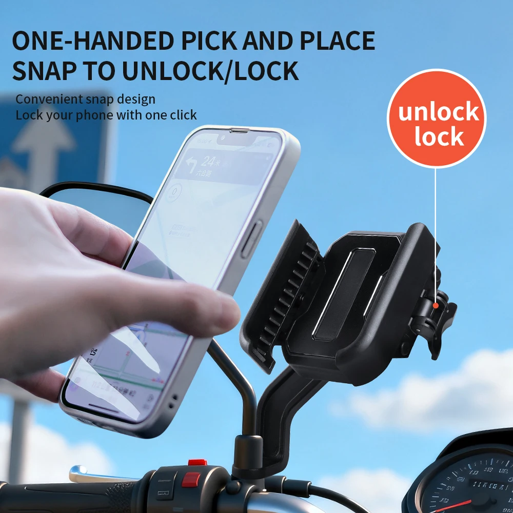 Adjustable Universal Motorcycle Phone Mount Rotation Anti-Shake Navigation Bracket, Universal Phone Holder for Electric Bikes
Adjustable Universal Motorcycle Phone Mount Rotation Anti-Shake Navigation Bracket, Universal Phone Holder for Electric Bikes