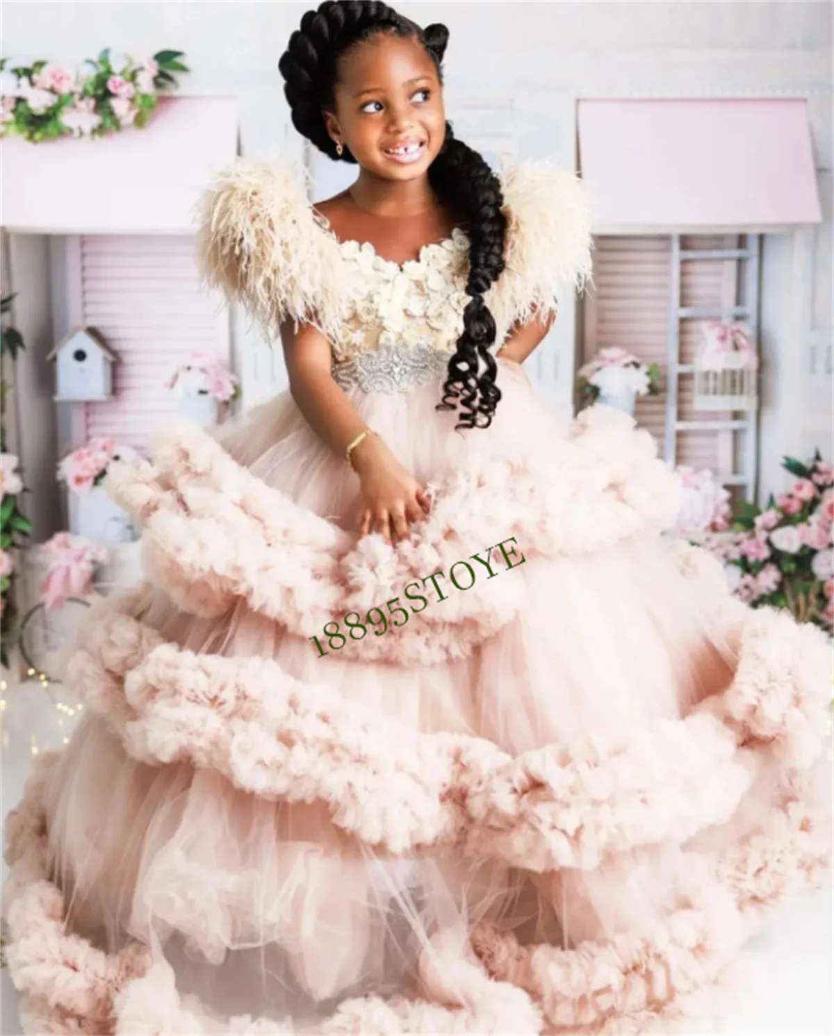 Luxury Flower Girl Dresses Beaded Ruffles Feather Sleeves Girls Pageant Dress Little Kids First Communion Dress
Luxury Flower Girl Dresses Beaded Ruffles Feather Sleeves Girls Pageant Dress Little Kids First Communion Dress