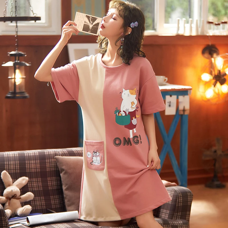 Summer dress 2021 Women's pajamas Cotton underwear Dress robe Sleepwear ropa mujer nuisette femme sukienki damskie vestidos New
Summer dress 2021 Women's pajamas Cotton underwear Dress robe Sleepwear ropa mujer nuisette femme sukienki damskie vestidos New