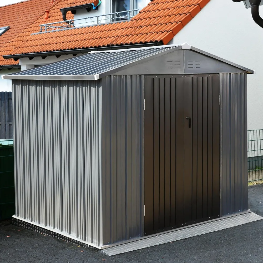 8’x10’ Outdoor Storage Shed with Lockable Door & Air Vents, Thickened Galvanized Steel, Metal Storage Shed
8’x10’ Outdoor Storage Shed with Lockable Door & Air Vents, Thickened Galvanized Steel, Metal Storage Shed