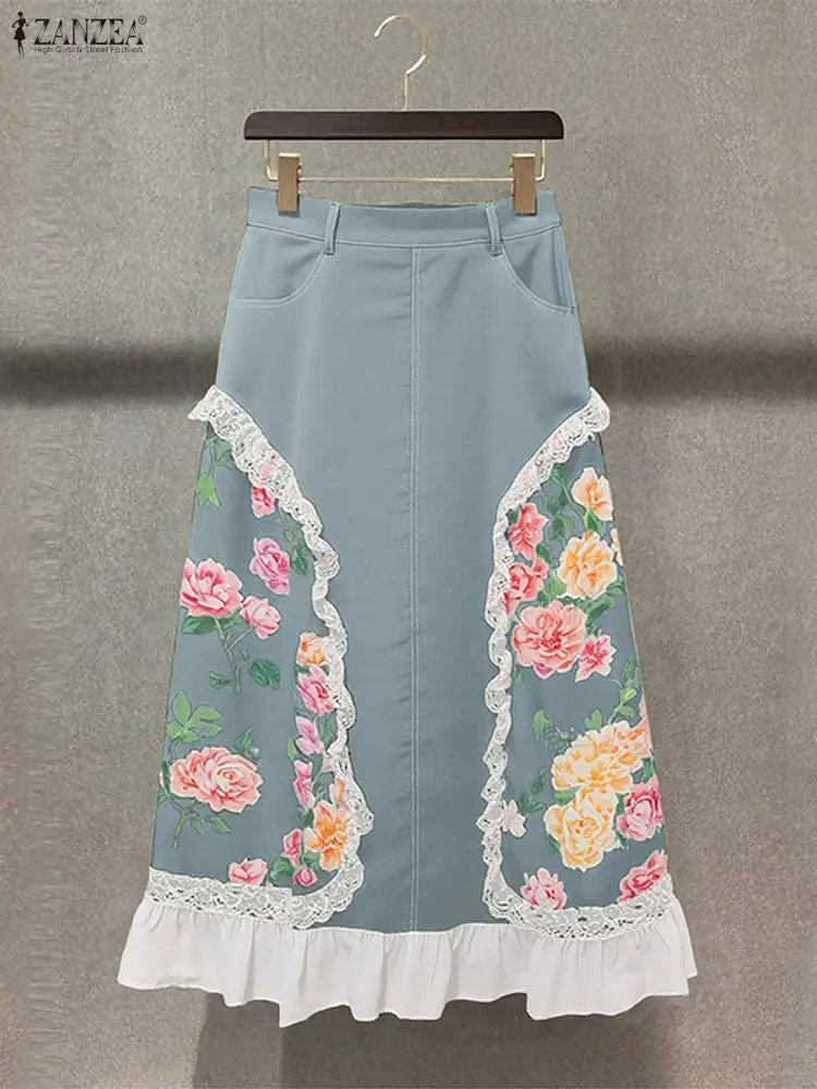ZANZEA Vintage Floral Print Long Skirts 2025 Fashion Women Elastic Waist Jupes Faldas Saia Casual Lace Patchwork Ruffled Bottoms
ZANZEA Vintage Floral Print Long Skirts 2025 Fashion Women Elastic Waist Jupes Faldas Saia Casual Lace Patchwork Ruffled Bottoms