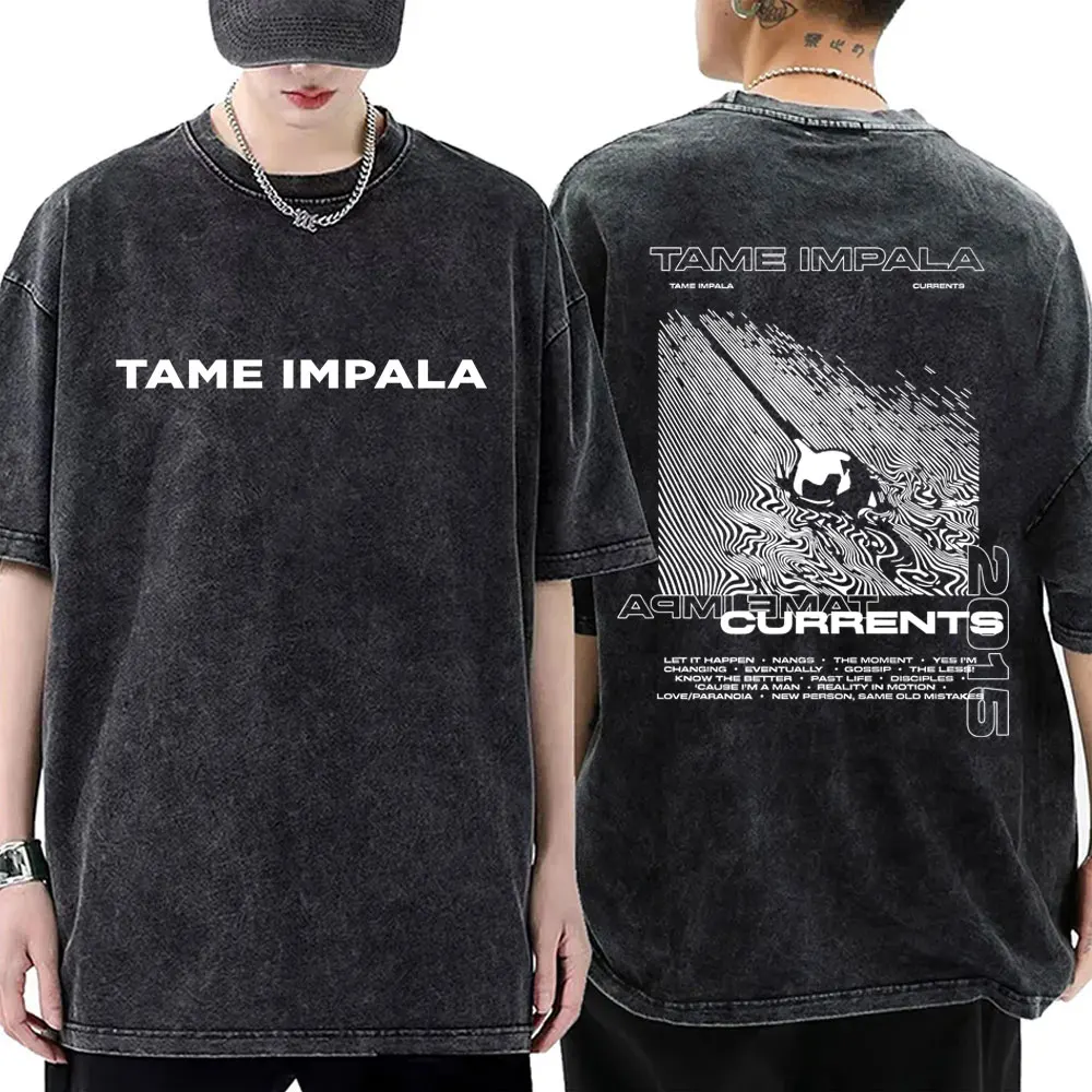 Tame Impala Currents Washed Vintage T-shirts Men's Cotton T Shirts Male Oversized Tees Men Women Lndie Pop Rock Music T-shirt
Tame Impala Currents Washed Vintage T-shirts Men's Cotton T Shirts Male Oversized Tees Men Women Lndie Pop Rock Music T-shirt