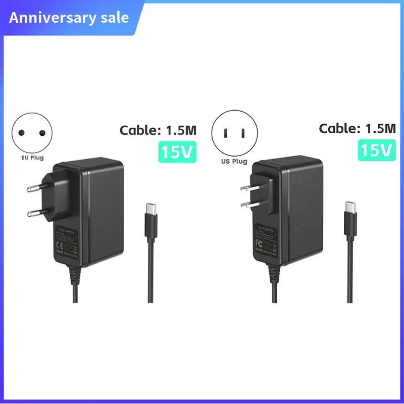 Power Adapter Charger Accessory Type C Power Cable Equipped With PD IC Chip For Nintendo Switch/OLED/Lite Adapter EU Plug
Power Adapter Charger Accessory Type C Power Cable Equipped With PD IC Chip For Nintendo Switch/OLED/Lite Adapter EU Plug