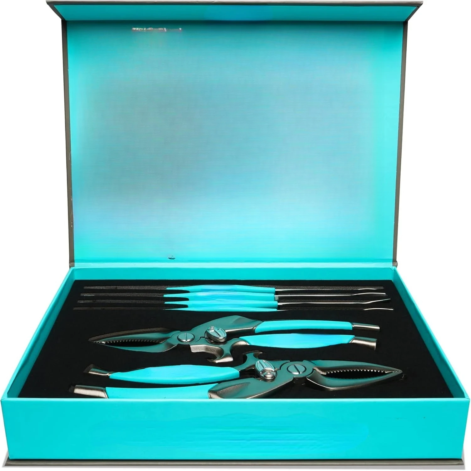 NEW Crab & Lobster Seafood Tool Set 2 Shell Crackers With Cutters 4 Multi-Use Forks Stainless Steel
NEW Crab & Lobster Seafood Tool Set 2 Shell Crackers With Cutters 4 Multi-Use Forks Stainless Steel