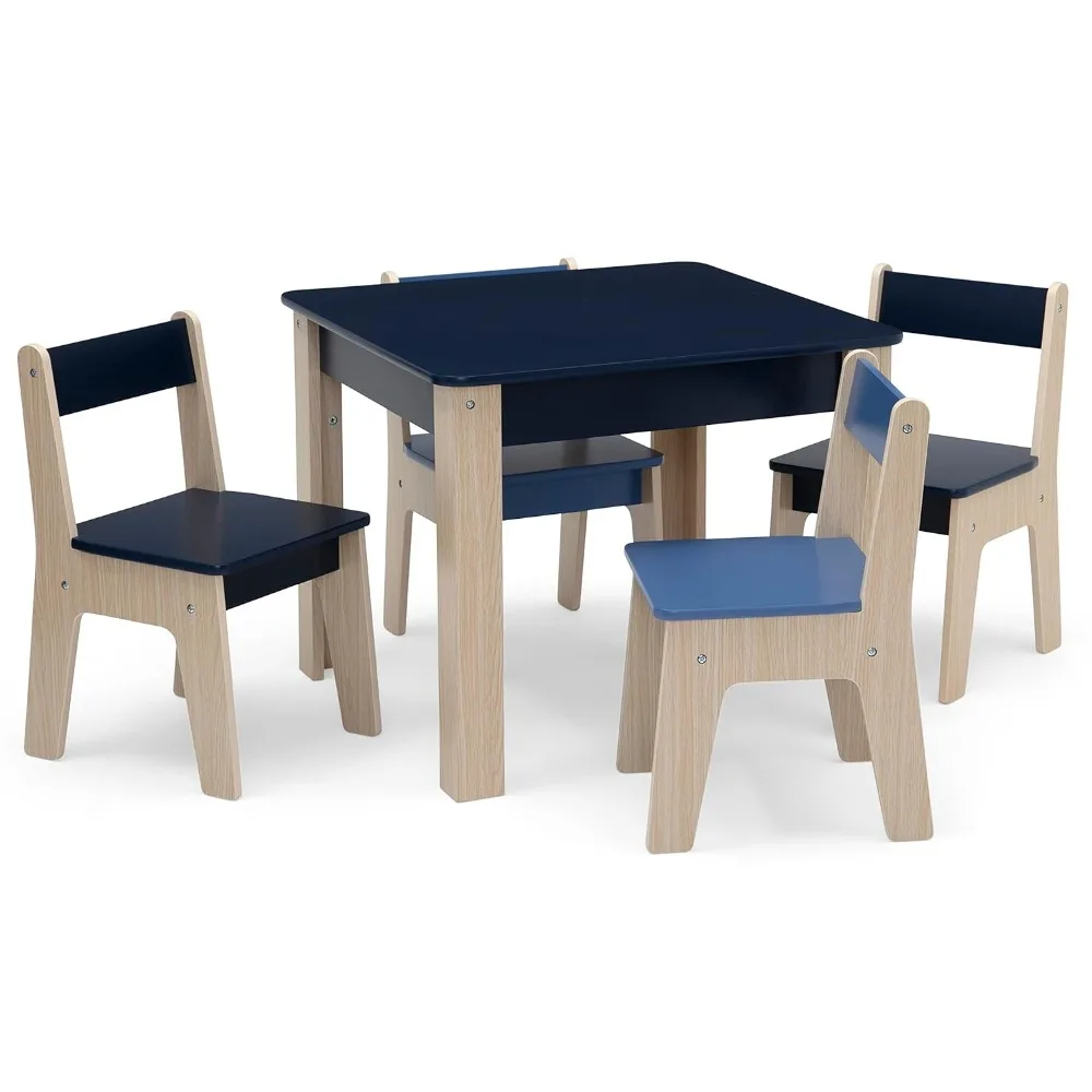 Kids Table and 4 Chair Set, Greenguard Gold Certified, Navy/Natural, Children Tables
Kids Table and 4 Chair Set, Greenguard Gold Certified, Navy/Natural, Children Tables