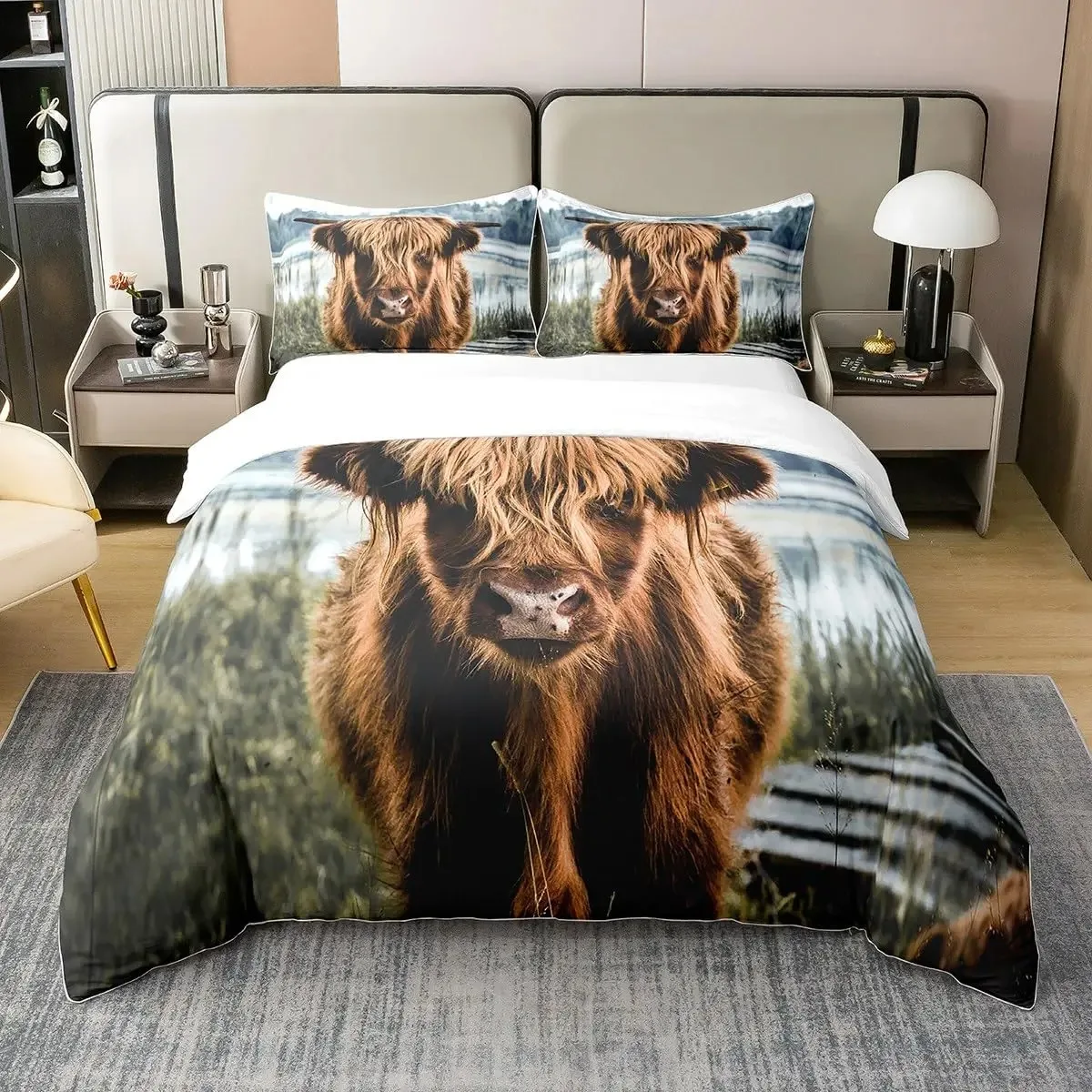 Brown Cow Print Comforter Set Queen King Size, Farmhouse Cow Print Bedding Set With 1/2 Matching Pillowcases Bedroom Decoration
Brown Cow Print Comforter Set Queen King Size, Farmhouse Cow Print Bedding Set With 1/2 Matching Pillowcases Bedroom Decoration