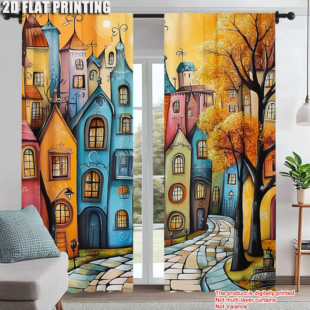 2pc, Curtain Vintage Abstract City Machine Washable Fabric,Without Electricity Festive Wall Decor Applies to Holiday
2pc, Curtain Vintage Abstract City Machine Washable Fabric,Without Electricity Festive Wall Decor Applies to Holiday