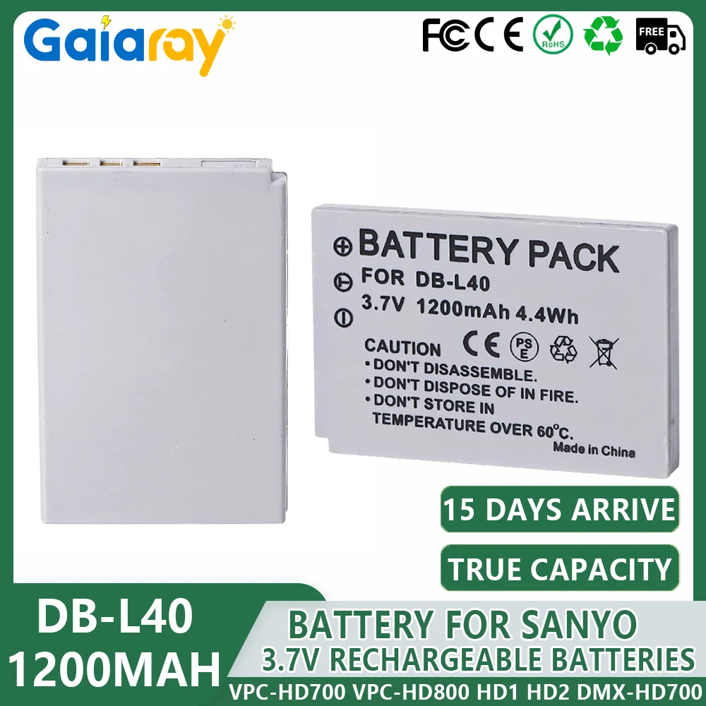 1-6Pcs DB-L40 DBL40 DB-L40A DBL40A Digital Camera Battery for Sanyo VPC-HD700 VPC-HD800 HD1 HD2 DMX-HD700 HD1A DMX-HD1, DMXHD1
1-6Pcs DB-L40 DBL40 DB-L40A DBL40A Digital Camera Battery for Sanyo VPC-HD700 VPC-HD800 HD1 HD2 DMX-HD700 HD1A DMX-HD1, DMXHD1