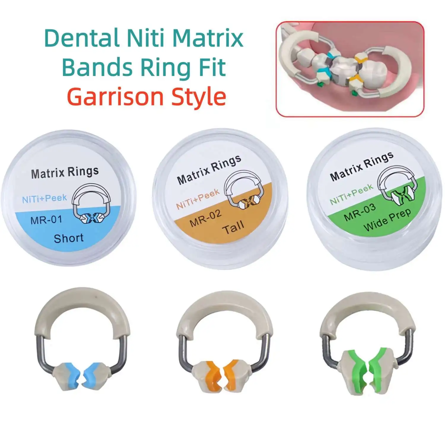 Dental Matrix Rings,NITI Sectional Matrix Clamp fit Garrison,Orthodontic Clamp Rings Spring Clip for Molars, Sectional Contoured
Dental Matrix Rings,NITI Sectional Matrix Clamp fit Garrison,Orthodontic Clamp Rings Spring Clip for Molars, Sectional Contoured