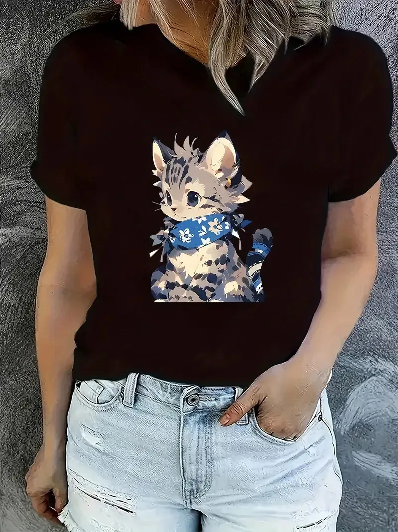 Cartoon Cat Graphic Printing Autumn and Winter Pure Cotton t shirt for Men and Women Outdoor Street Sports Training Brand Trendy
Cartoon Cat Graphic Printing Autumn and Winter Pure Cotton t shirt for Men and Women Outdoor Street Sports Training Brand Trendy