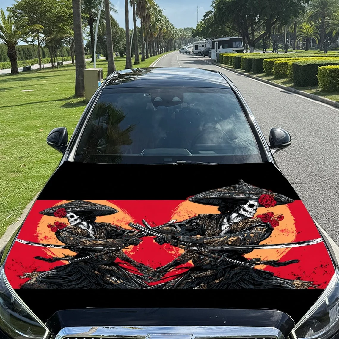 Vivid samurai skull design with red sun backdrop, perfect for car hood wraps. Unique and eye-catching!
Vivid samurai skull design with red sun backdrop, perfect for car hood wraps. Unique and eye-catching!