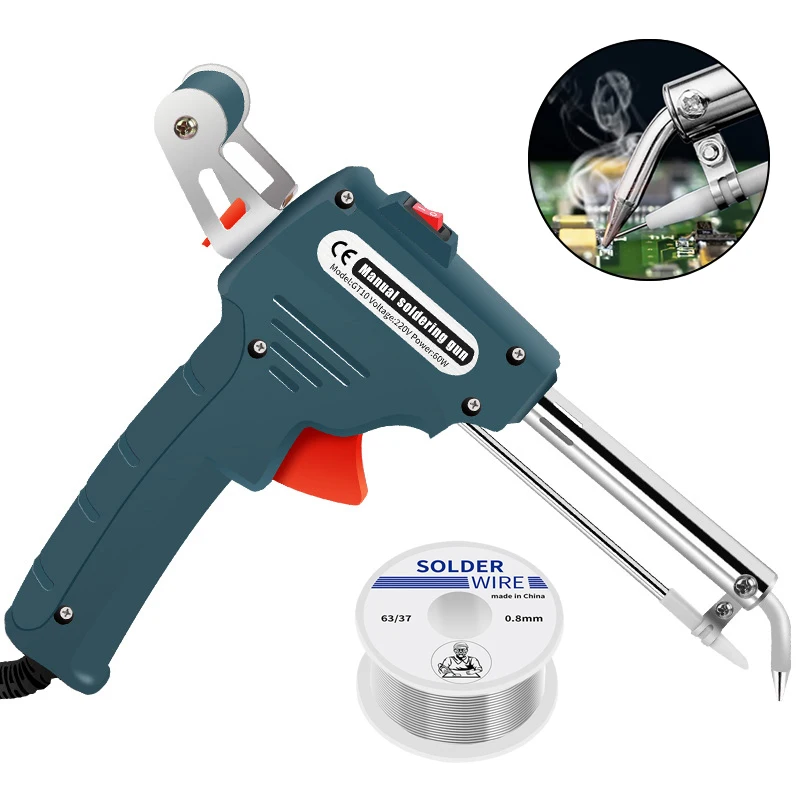 60W Electric Soldering Iron Gun Hand-Held Internal Heating Automatically Send Tin Gun Welding Repair Tools 110V/220V EU US Plug
60W Electric Soldering Iron Gun Hand-Held Internal Heating Automatically Send Tin Gun Welding Repair Tools 110V/220V EU US Plug