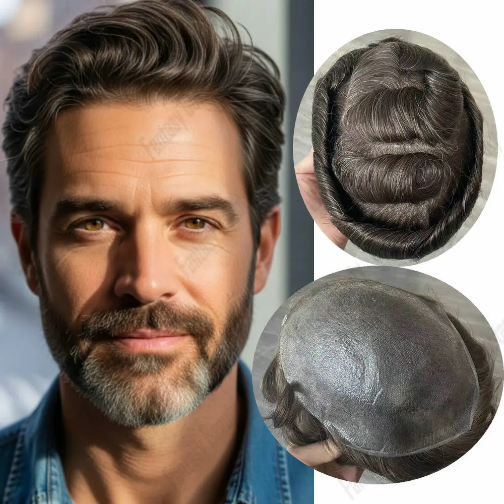0.02mm Super Thin Skin Male Hair Prosthesis Invisiable Men's Toupee Brown Grey#210 1b80 Human Hair Thinnest Skin Men's Hairpiece
0.02mm Super Thin Skin Male Hair Prosthesis Invisiable Men's Toupee Brown Grey#210 1b80 Human Hair Thinnest Skin Men's Hairpiece
