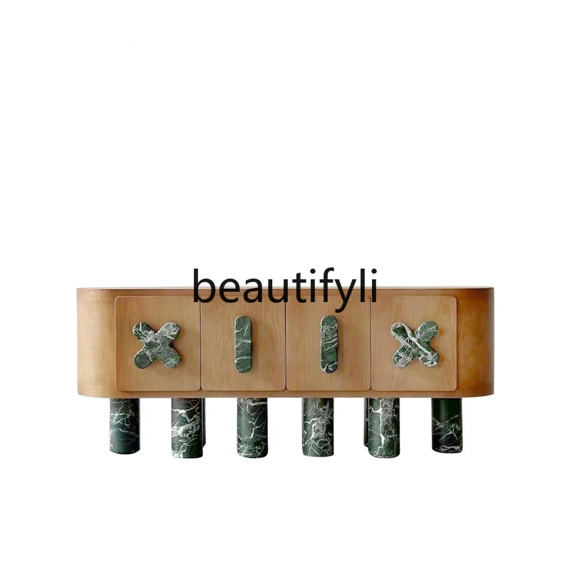 French art marble dining side cabinet modern creative entrance cabinet color matching light luxury solid wood locker
French art marble dining side cabinet modern creative entrance cabinet color matching light luxury solid wood locker