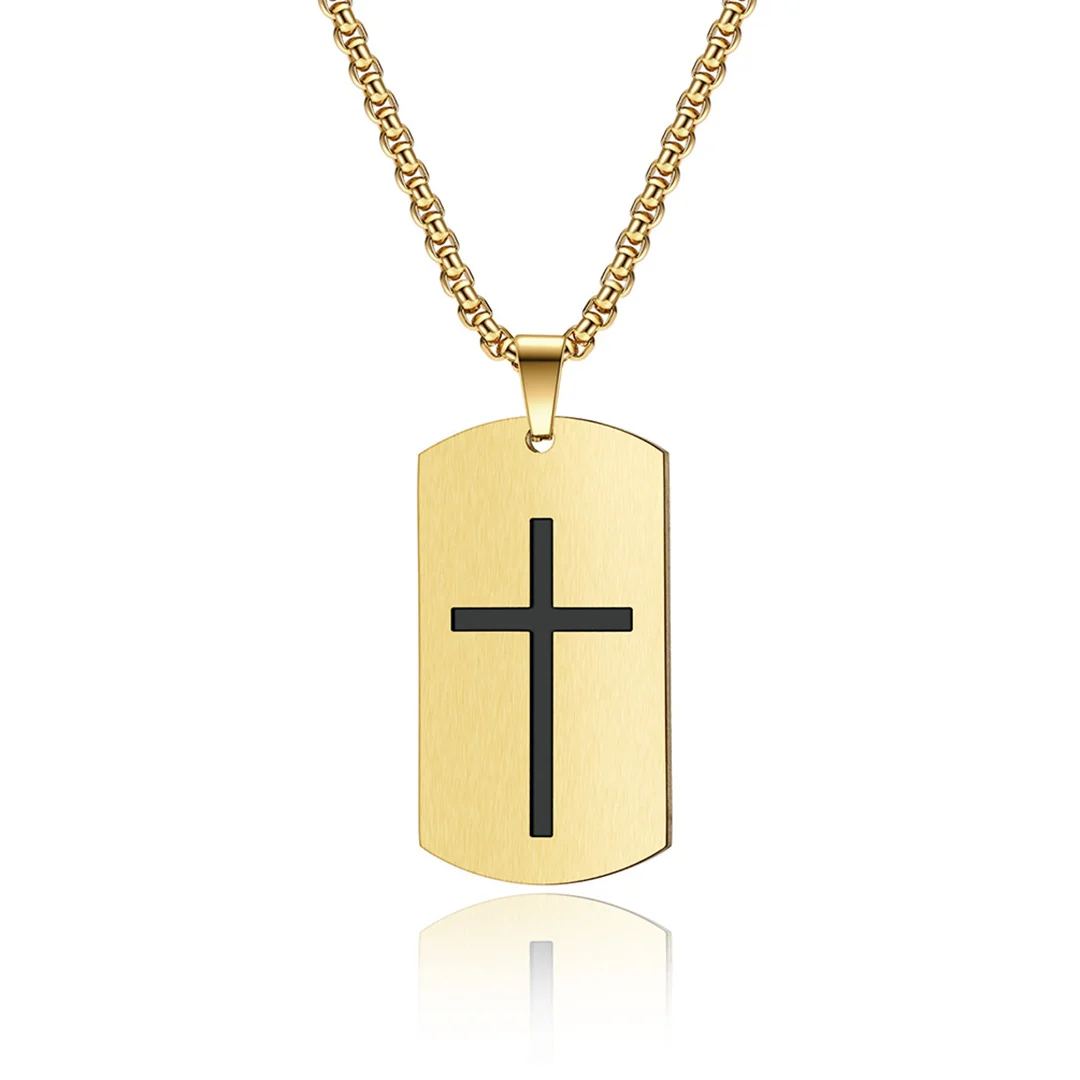 Religion Fashion Christ Jesus Cross Pendant Gold Color Stainless Steel Christian Faith Dog Tag Necklace for Woman Men Jewelry
Religion Fashion Christ Jesus Cross Pendant Gold Color Stainless Steel Christian Faith Dog Tag Necklace for Woman Men Jewelry