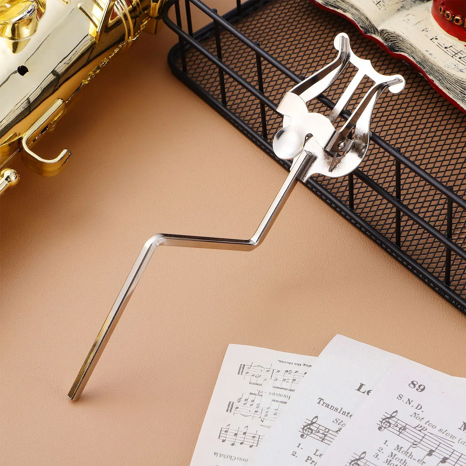 Durable Iron Saxophone Lyre Holder Music Stand Bracket Marching Sheet Score Clip Practical Musical Instrument Accessory Guitar
Durable Iron Saxophone Lyre Holder Music Stand Bracket Marching Sheet Score Clip Practical Musical Instrument Accessory Guitar