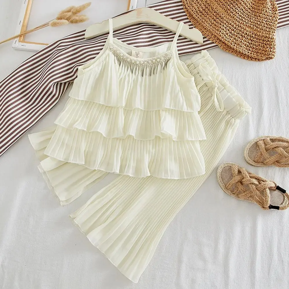 Girl's Clothing Summer 2025 Kids Clothes Suspenders Ruffles Tank Top+Wide Leg Pants 2 Pieces Outfit Set Casual Cute Baby Clothes
Girl's Clothing Summer 2025 Kids Clothes Suspenders Ruffles Tank Top+Wide Leg Pants 2 Pieces Outfit Set Casual Cute Baby Clothes