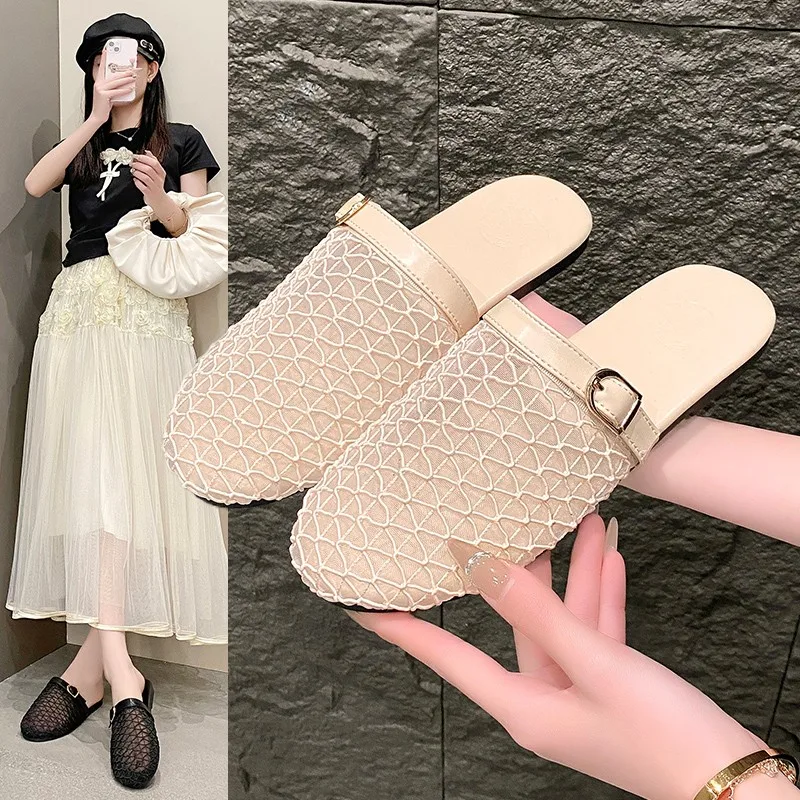 Новинка 2023 года, женская сетчатая обувь, роскошные новые тапочки, сандалии на плоской подошве, дизайнерская летняя повседневная обувь с открытой пяткой, женская обувь с пряжкой
Новинка 2023 года, женская сетчатая обувь, роскошные новые тапочки, сандалии на плоской подошве, дизайнерская летняя повседневная обувь с открытой пяткой, женская обувь с пряжкой