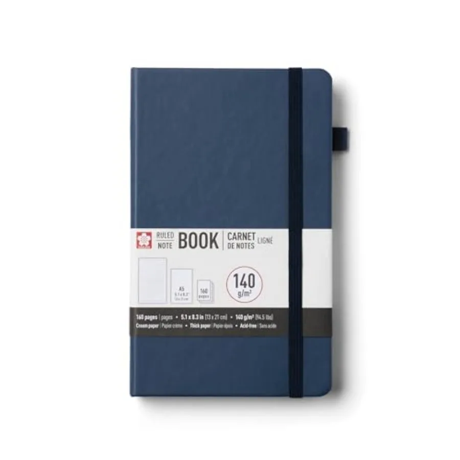 Sakura Notebook Ruled A5 - Japanese-Inspired Lined Notebook for Effortless Writing - 140 GSM Paper - Hardcover - Built-in Pen H
Sakura Notebook Ruled A5 - Japanese-Inspired Lined Notebook for Effortless Writing - 140 GSM Paper - Hardcover - Built-in Pen H