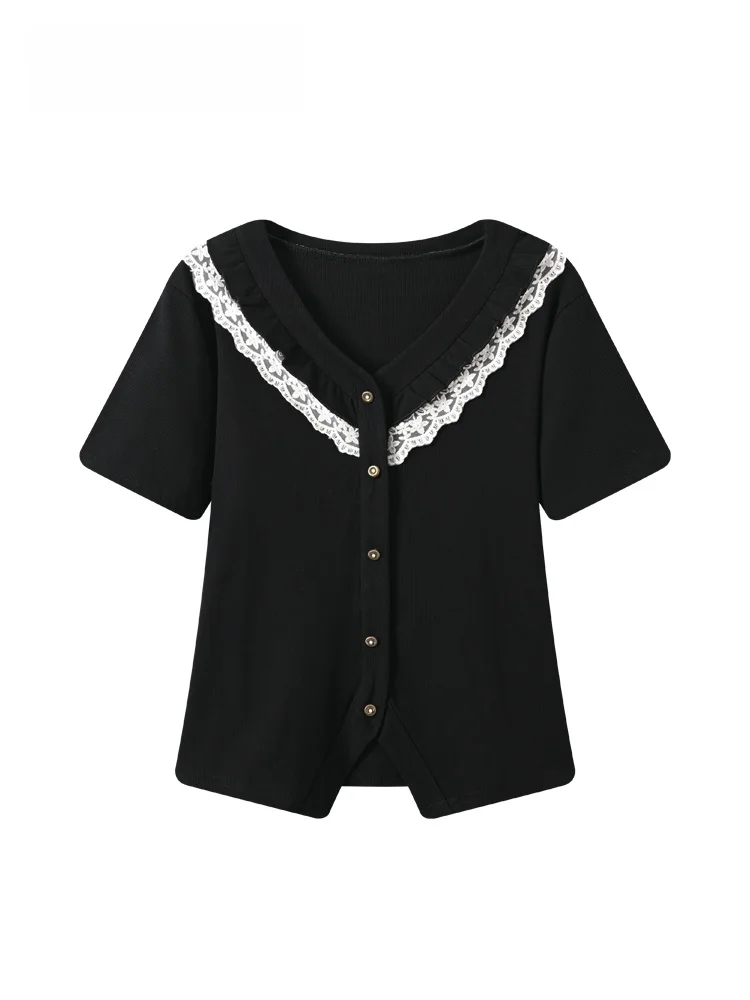 plus Size Casual Short Sleeve T-Shirt Women Summer New Style Versatile Loose Fit V-Neck Single Button Cotton Blend Top
plus Size Casual Short Sleeve T-Shirt Women Summer New Style Versatile Loose Fit V-Neck Single Button Cotton Blend Top
