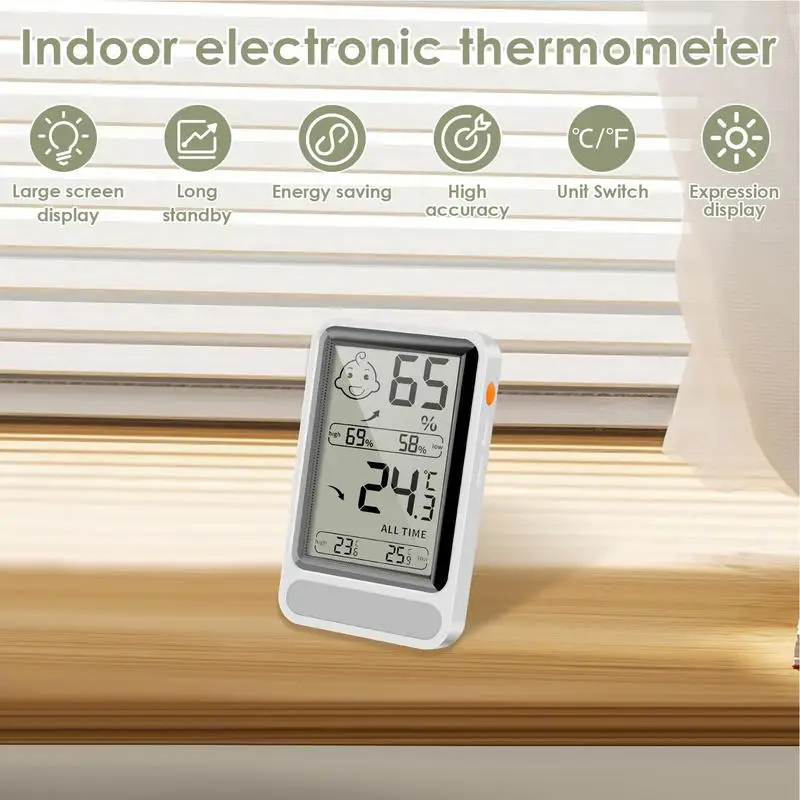 Room Temperature Monitor Digital Compact Humidity Sensor Large Screen Automatic Backlight Hygrometer Wireless Baby Room Indoor H
Room Temperature Monitor Digital Compact Humidity Sensor Large Screen Automatic Backlight Hygrometer Wireless Baby Room Indoor H