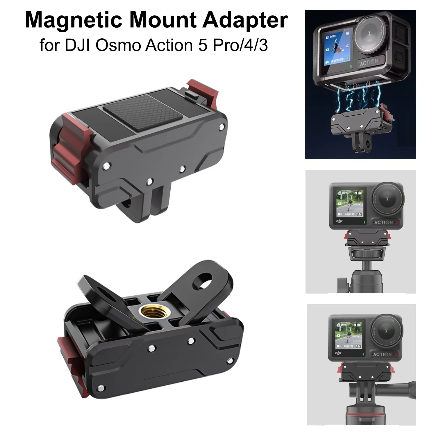 For DJI Action 5 Pro Magnetic Mount Quick Release Adapter Extension Base 1/4" Threaded for DJI Osmo Action 5 Pro/4/3 Accessories
For DJI Action 5 Pro Magnetic Mount Quick Release Adapter Extension Base 1/4" Threaded for DJI Osmo Action 5 Pro/4/3 Accessories